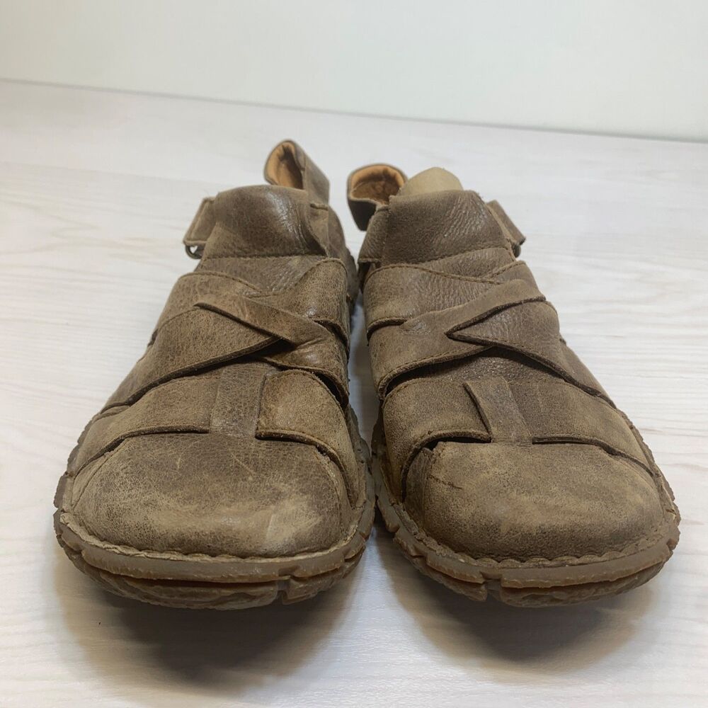 Born Sandals Mens 12 / 46 M Fisherman Brown Leather Slingback Casual Comfort - Picture 5 of 8